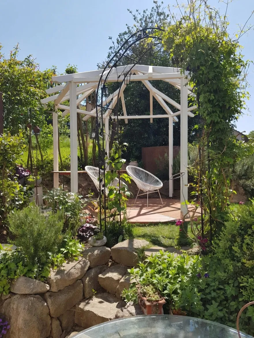 Dachkonstruktion eines Gartenpavillons